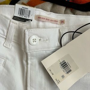 Levis Ribcage Wide Leg Crop - White